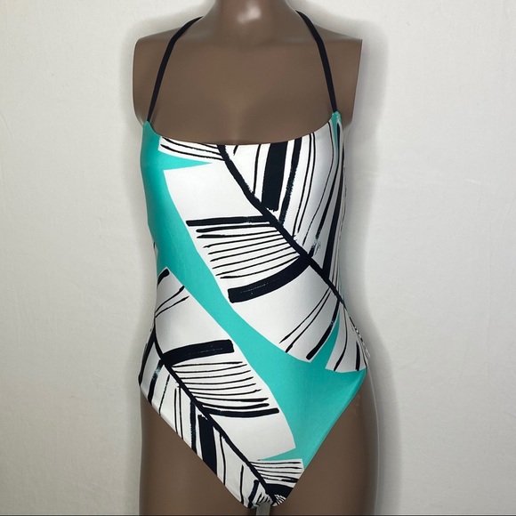 Trina Turk Other - Trina Turk Copacabana High Leg Palm Leaf Swimsuit